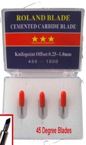 Roland 3-Pack Type Replacement Cemented Carbide Blade Set 45 Degree