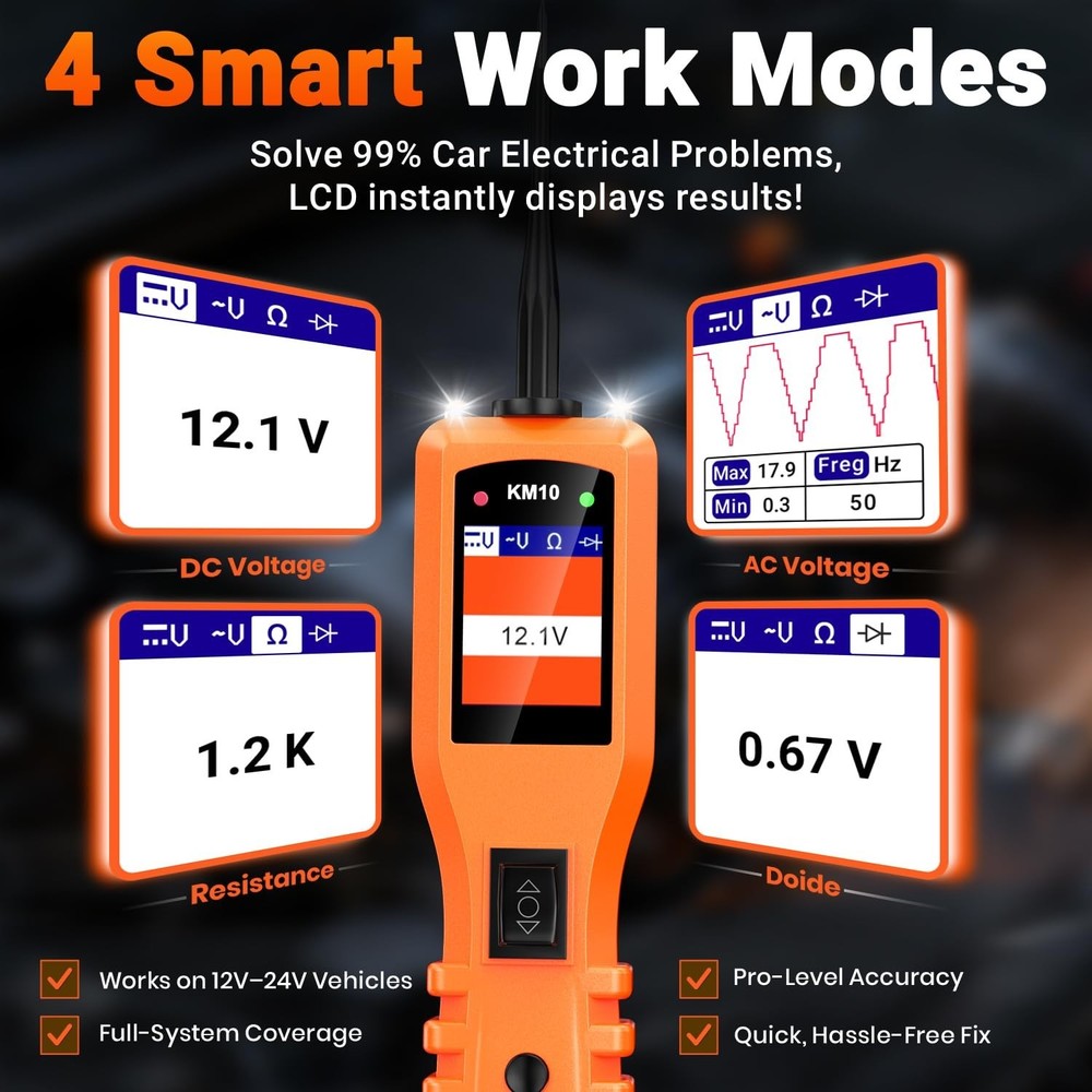 Comprehensive Power Circuit Tester for Accurate Vehicle Electrical Diagnostics