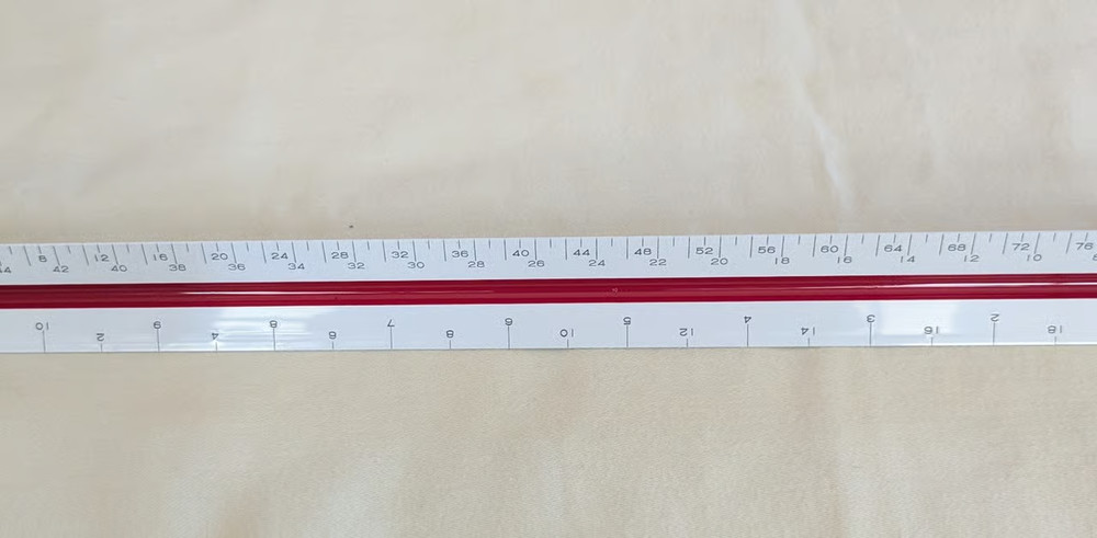 Telodyne Post 38CT-580 triangular architects scale ruler with case