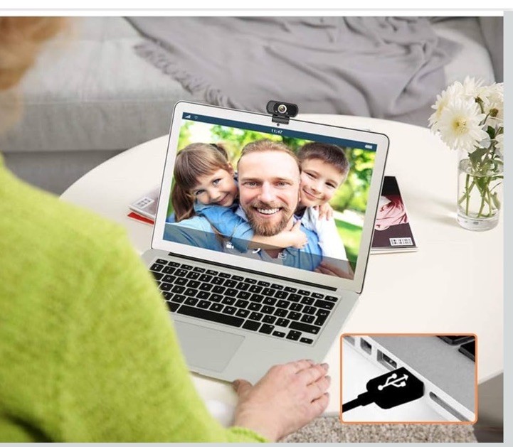 1080P Webcam,Live Streaming Web Camera with Stereo Microphone, Desktop or Lap...