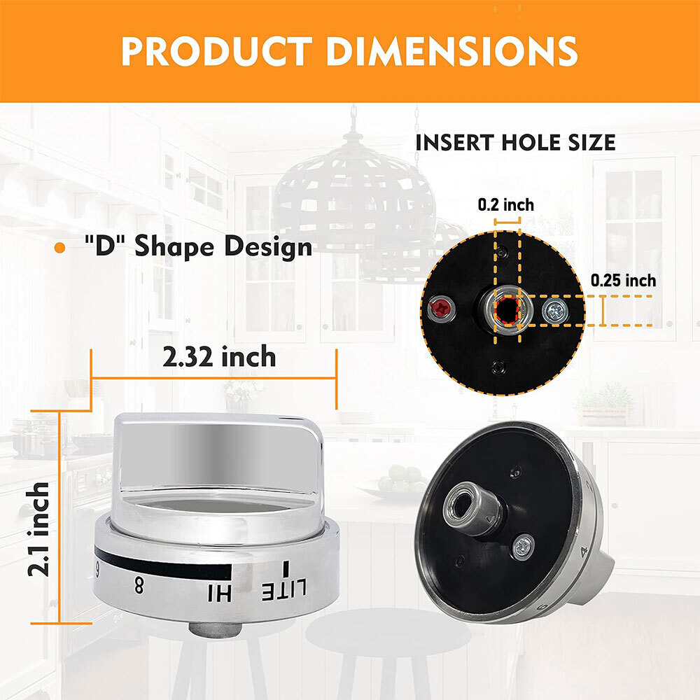 5 Pack LG & Kenmore Compatible Stove Knobs AEZ73453509 Burner Control Knobs