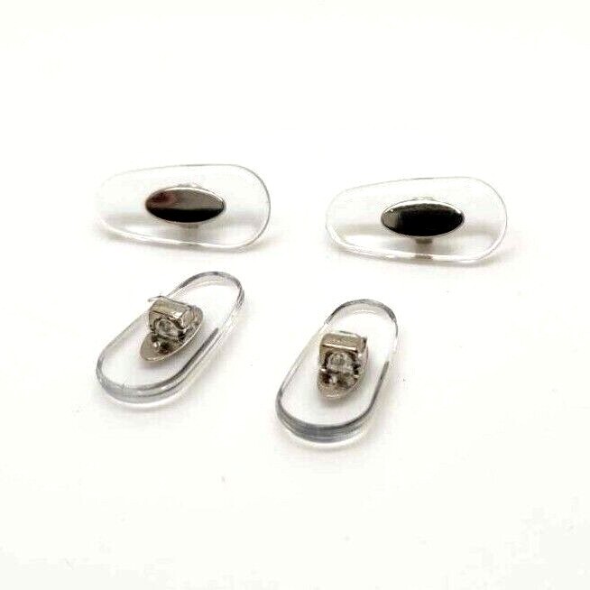 2 PAIR Plug In Nose Pads Fits Ray Ban Replacement PLUG IN PUSH IN Silver 15mm