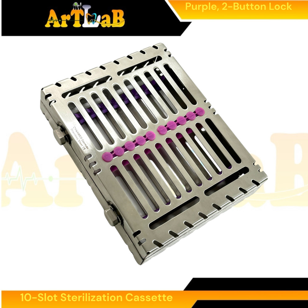 Sterilzation Cassette Box for 10 Instruments, Detachable, Button Lockable (1pc)