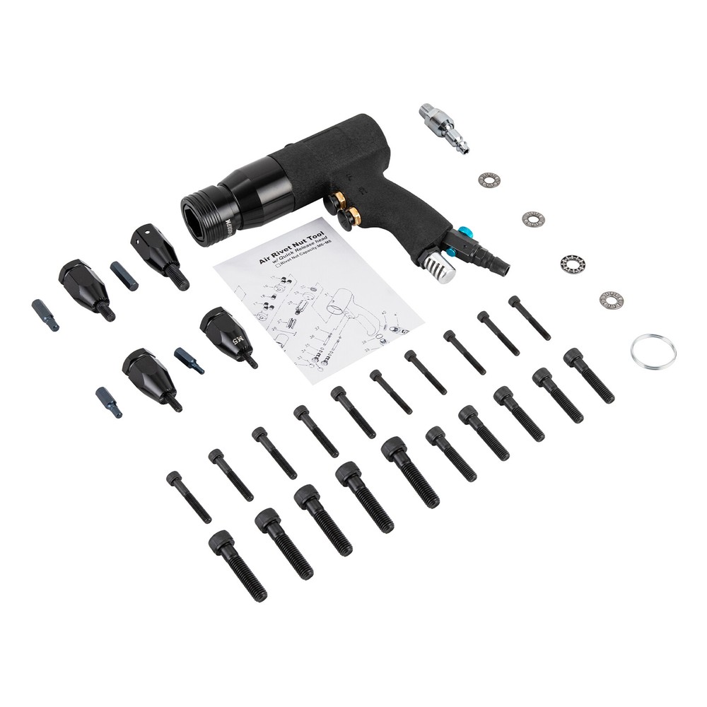 1/4" Pneumatic Rivet Nut Gun Professional Rivet Nut Pull Setter Riveting Machine