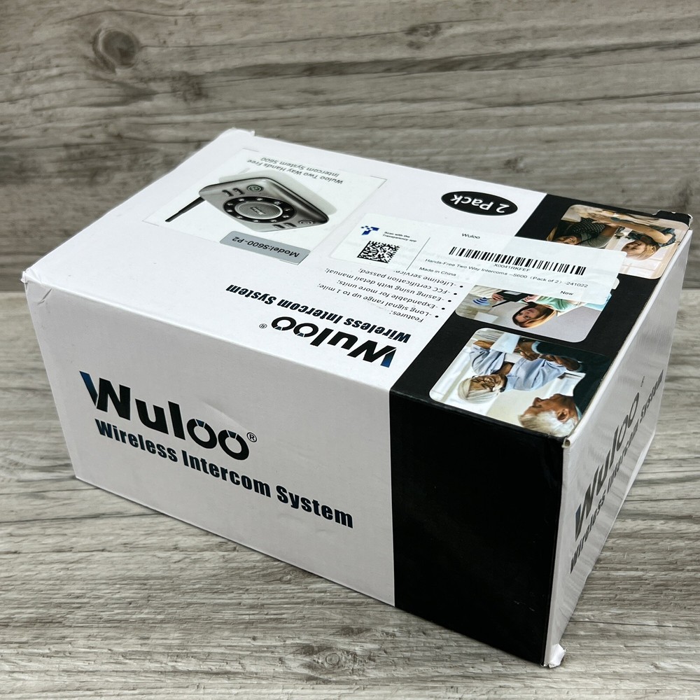 Wuloo S600-P2 Black Gray Full Duplex Wireless Intercom System 2 Pack NEW