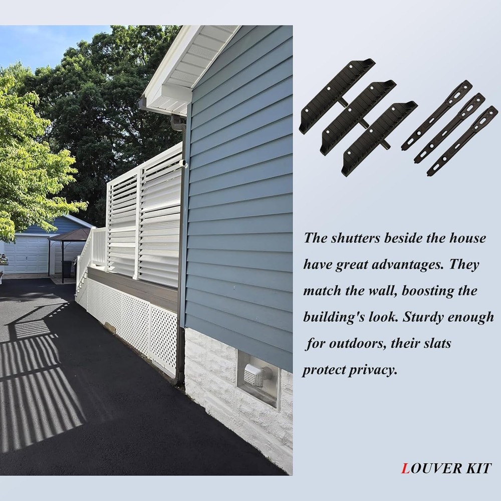 Sunblind Louver Bracket Kit Black 48in Deck Hardware
