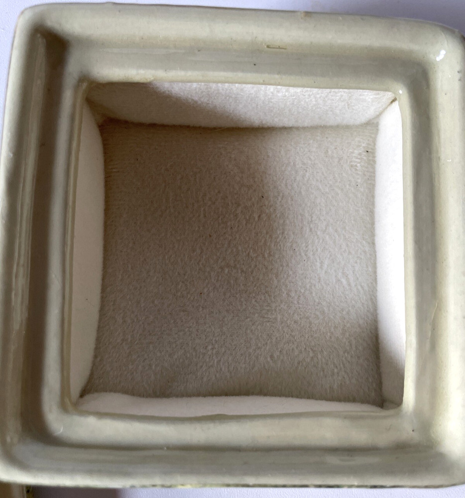 Jewelry Box W/Padded Interior Cosmos Ceramic Square