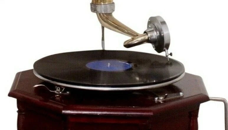 Antique Gramophone, Fully Functional Working Phonograph, win-up record player