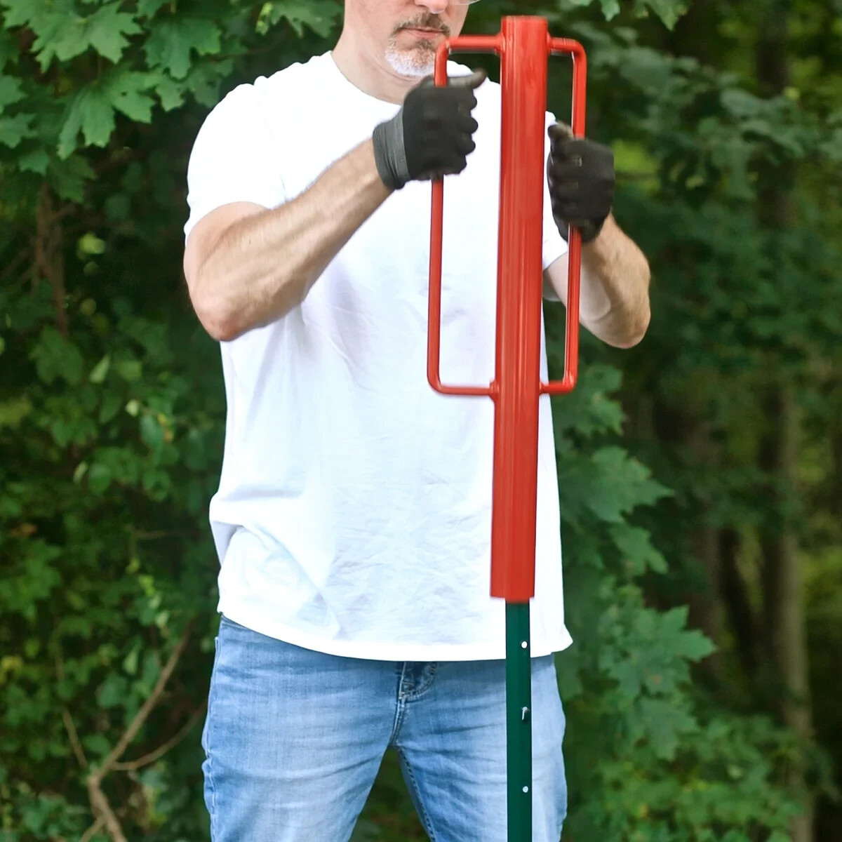 Expert Gardener Powder-Coated Steel U-Post Driver, Red (for smaller posts READ)