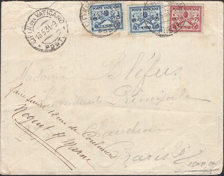 VATICAN, 1931. Cover 4 (2), 7, Paris