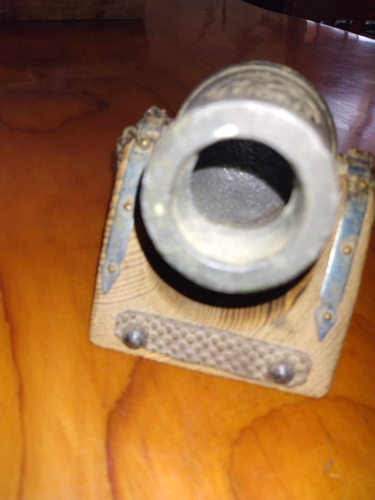 Martero Plaza Siglo XVI vintage wood cast iron miniature cannon