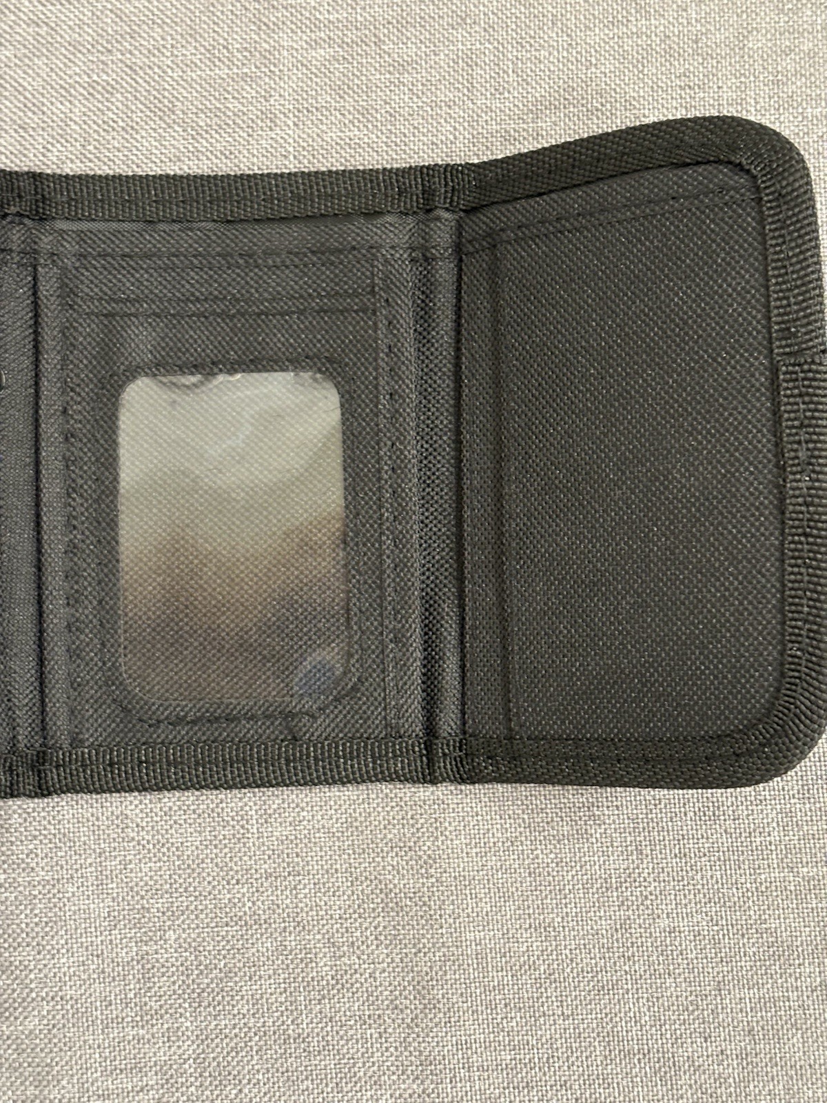 New Disney Mickey Mouse Black and Gold Canvas Trifold Wallet w/Zippered Pocket