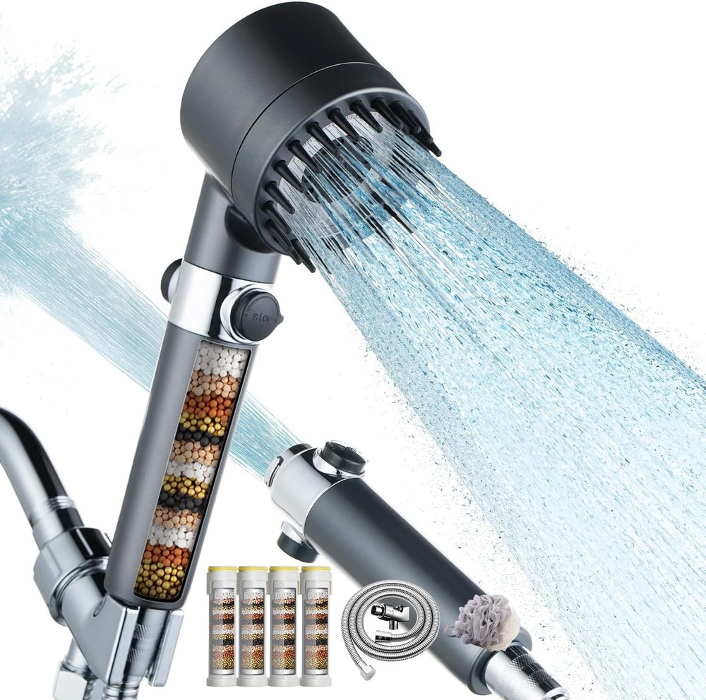 ed Shower Head with Handheld High Prure 4 Spray Showerhead