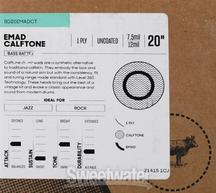 Evans EMAD Calftone Bass Drumhead - 20"