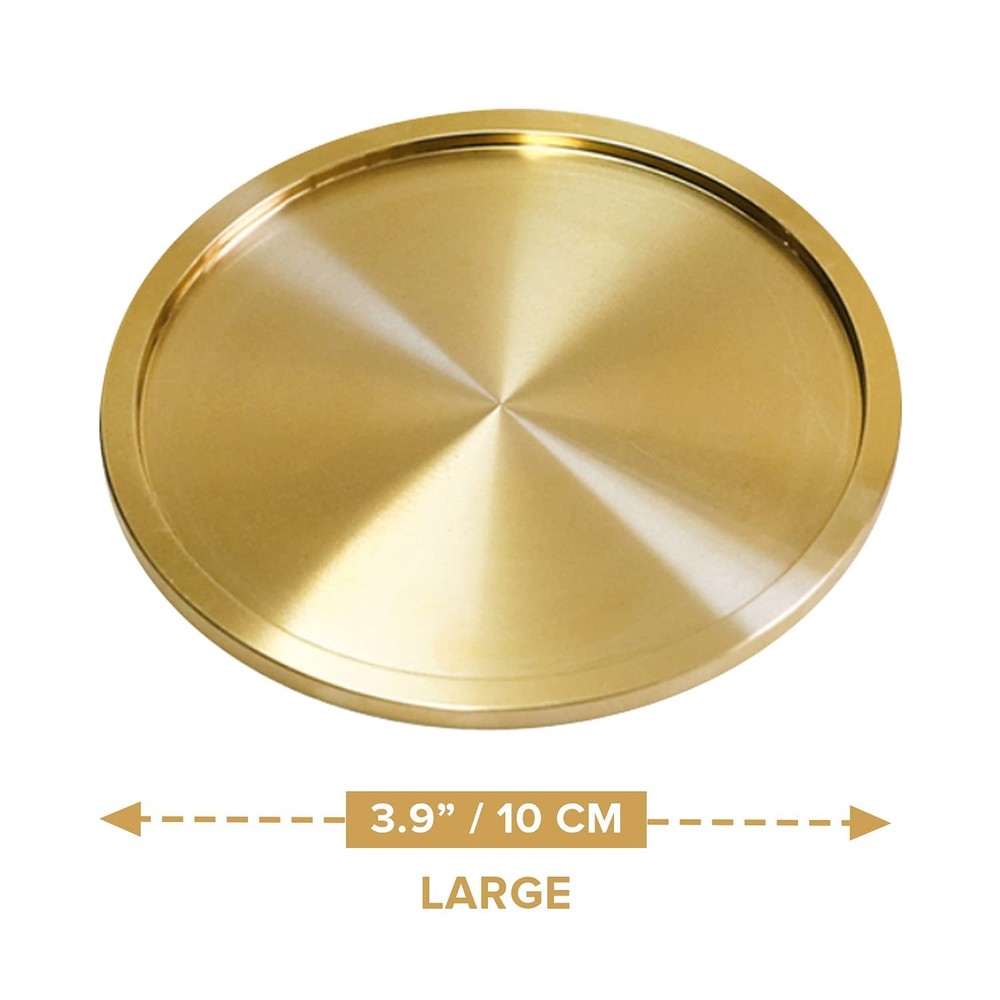Heavy Brass Coasters for Drinks (6-Pack) - Solid Bronze Gold Coasters - Class...