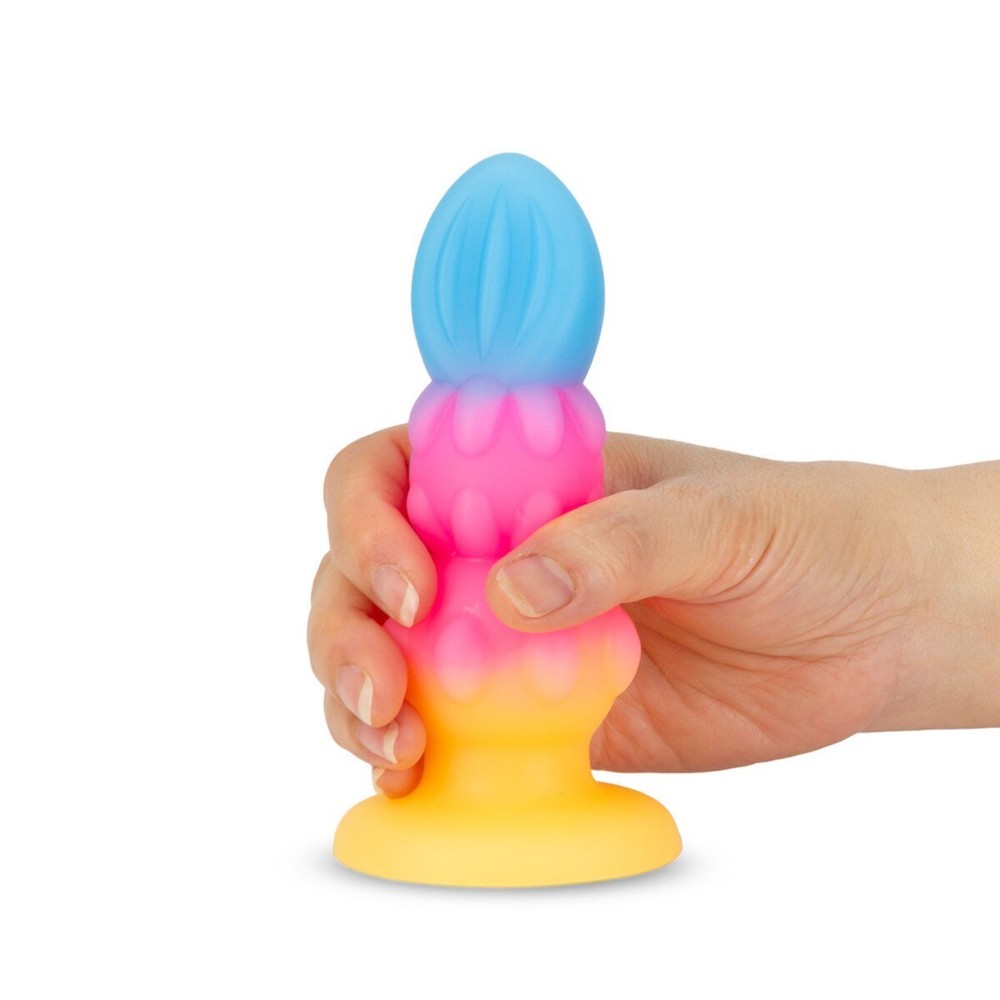 Glow in the Dark 5.5" Soft Squeezable Silicone Beaded Bumpy Anal Butt Plug