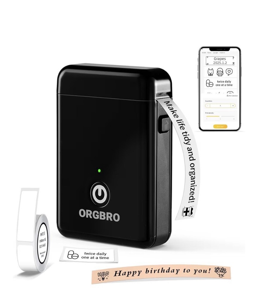 ORGBRO X1 Portable Bluetooth Label Maker Wireless Thermal Printer