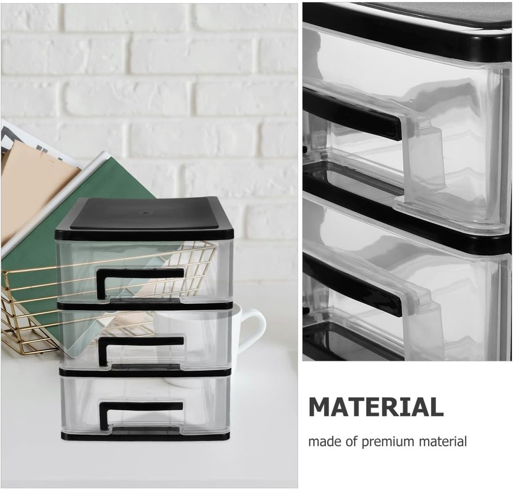 Three- layer Plastic Drawer Type Closet Cabinet Portable Storage Cabinet