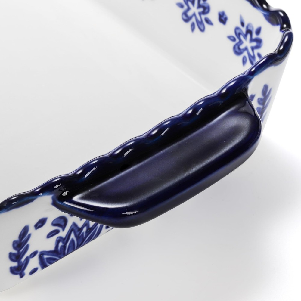 SOUJOY 3-Pack Porcelain Bakeware Set - Rectangular Baking Dishes, Lasagna Pan
