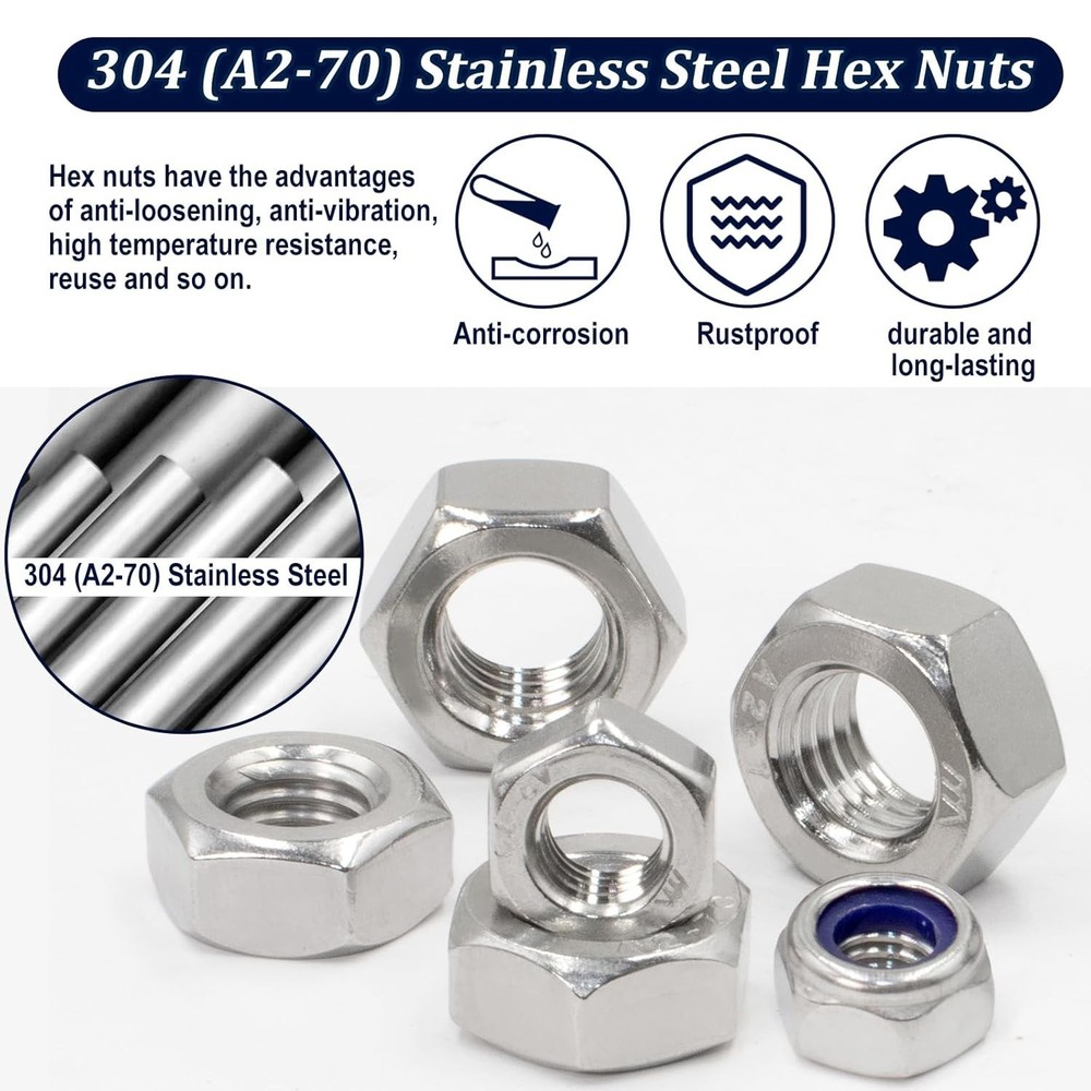 Versatile Nuts Assortment Kit, Stainless Steel