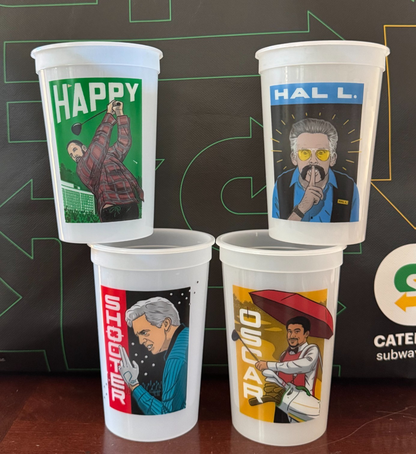 Happy Gilmore 2 Subway Collectible Cups Complete Set of 4