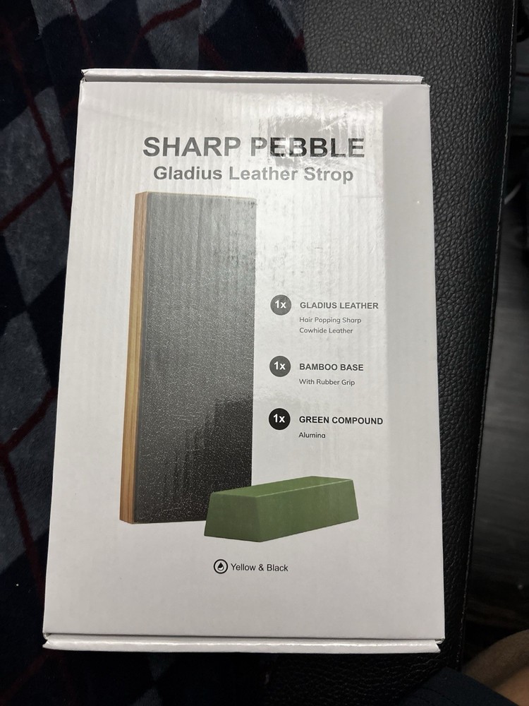 Sharp Pebble Premium Leather Strop for Knife Sharpening with Polishing Compou...