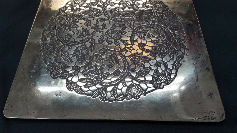 Antique Solid Brass Heavy Duty Double Sided Doily Lace Fabric Mold