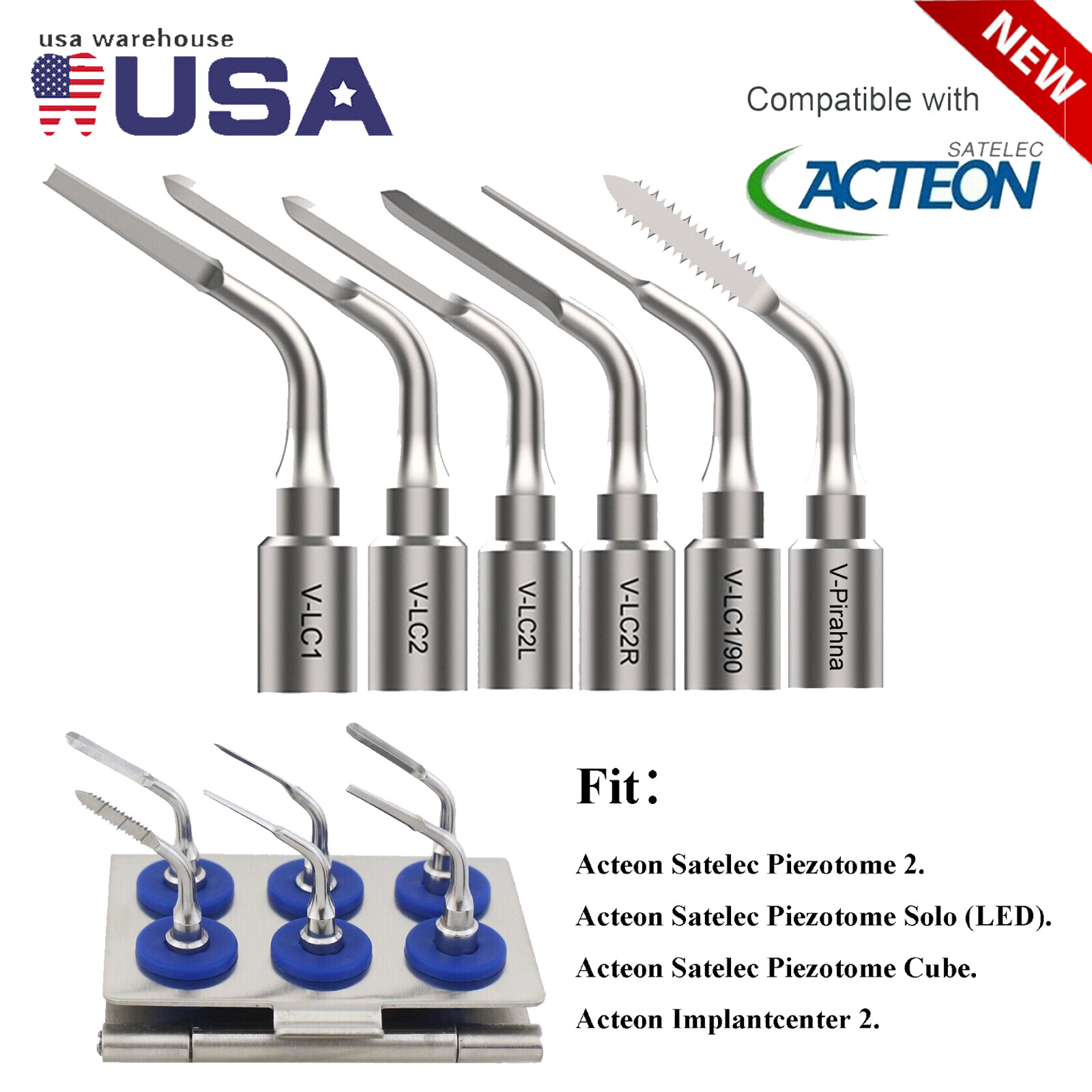 Dental Ultrasonic Extraction Tips Fit Acteon Satelec Piezotome 2 Cube Solo LED