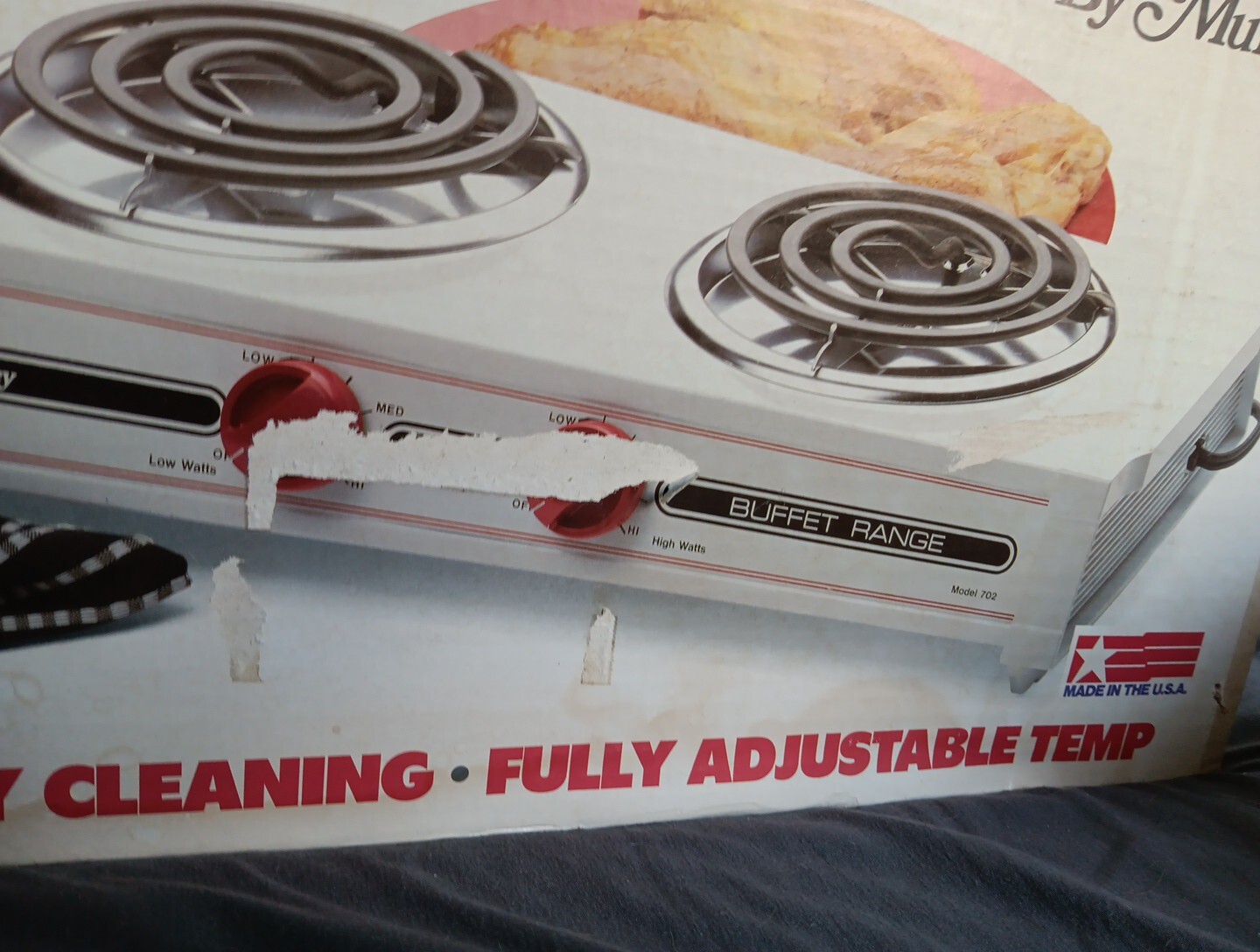 Vtg Buffet Range Plus Munsey Model 702 U.S.A Sealed Box 2 Burner N.O.S Retro Kit