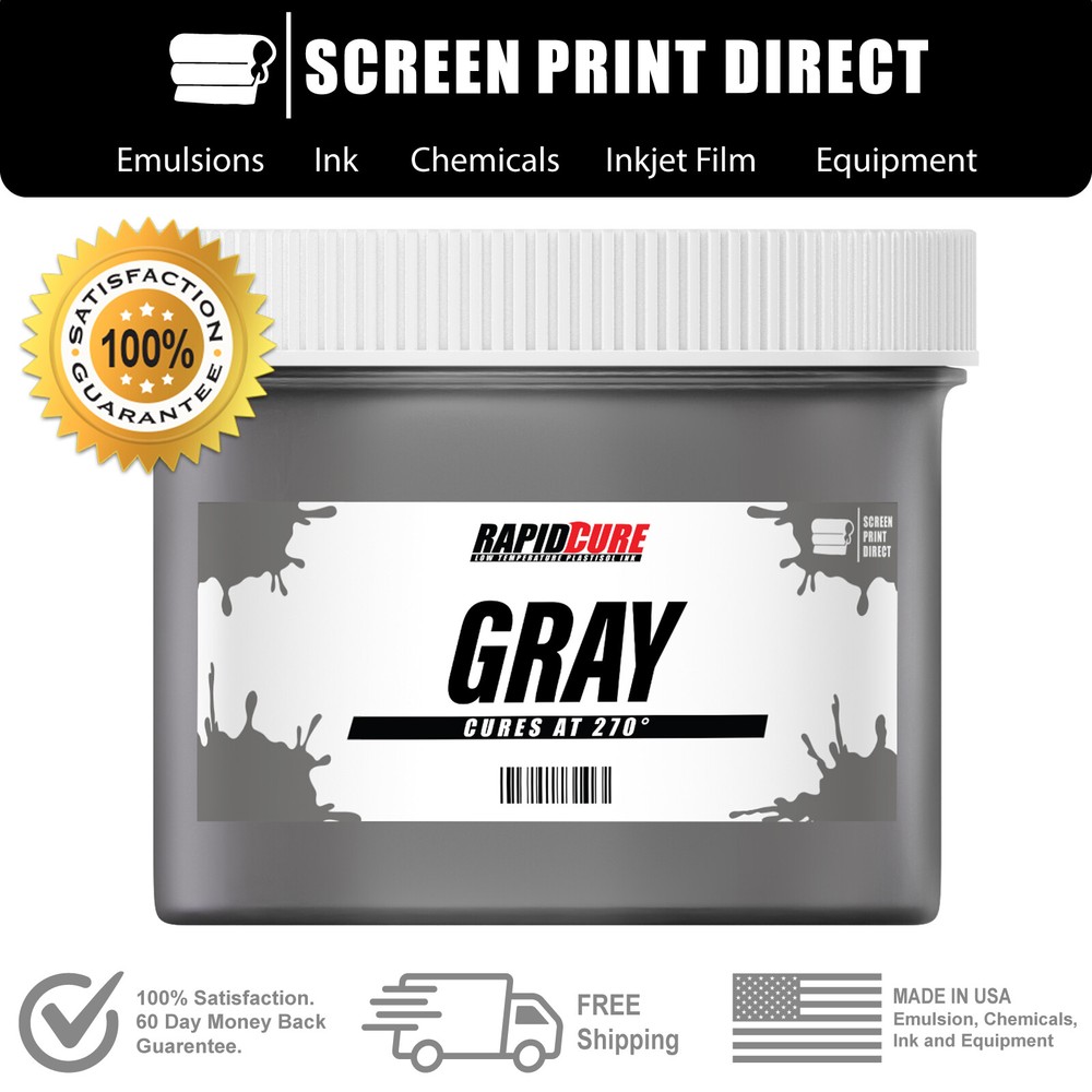 Gray - Screen Printing Plastisol Ink - Low Temp Cure 270F - Quart - 32oz