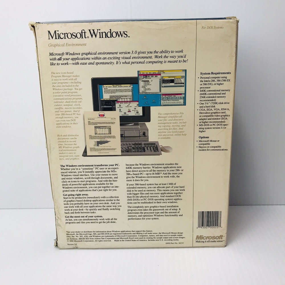 Microsoft Windows Operating System Version 3.0 3.5" Floppy Disk w/ ToolBook