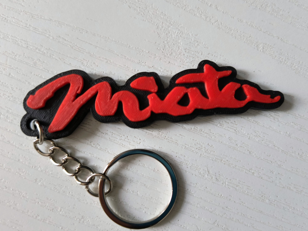 3D printed Miata logo keychain Mazda