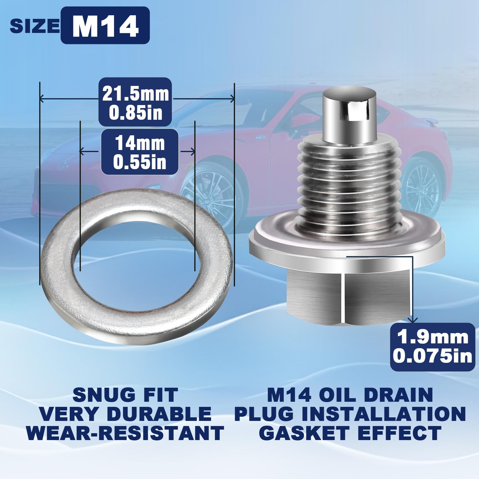 24PCS Oil Drain Plug Gasket Washer Aluminum M14 Crush Washer Oil Drain Plug P...