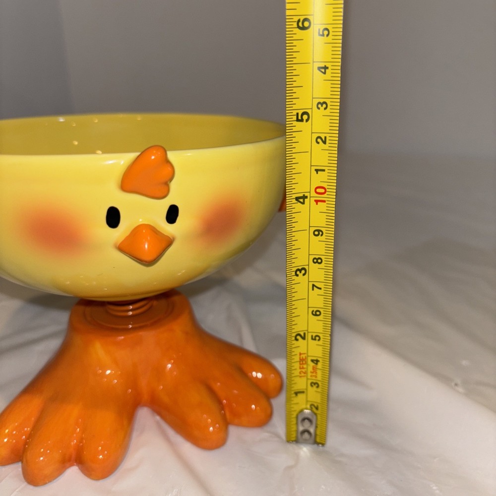 Yellow Ceramic Chick Chicken Dip Bowl, Candy Dish, Easter Time