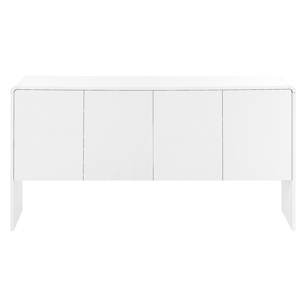 60" Large Storage Space Sideboard with 4 Doors and Rebound Device