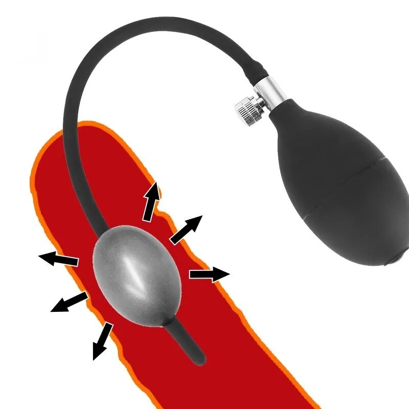 Men Silicone Inflatable insert Plug ring Stretcher Sounding Stretcher with Pump