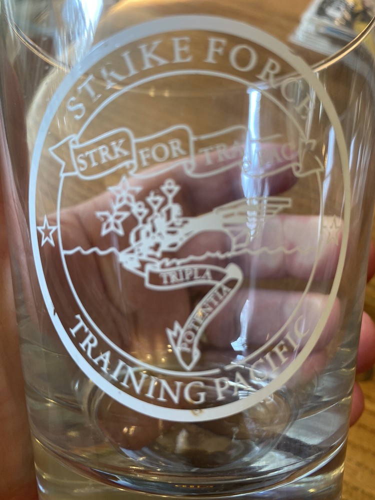 COMSTRKFORTRAPAC Cocktail Glass Strike Force Training Pacific Navy
