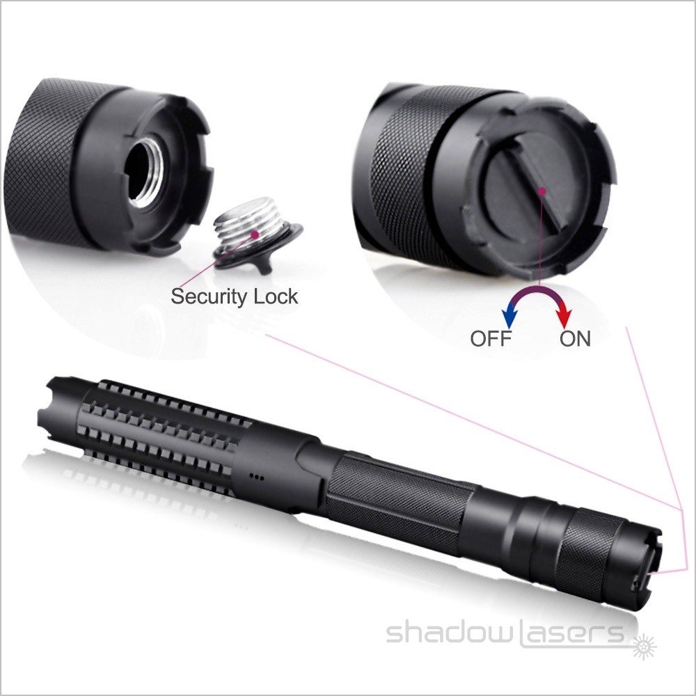 THOR II Adjustable Focus 450nm Blue Laser Pointer Pen Light Visible Beam+Case