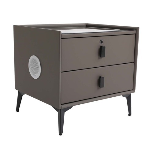 Bluetooth Speaker Smart Bedside Table Cabinet with Light USB& Wireless Charging