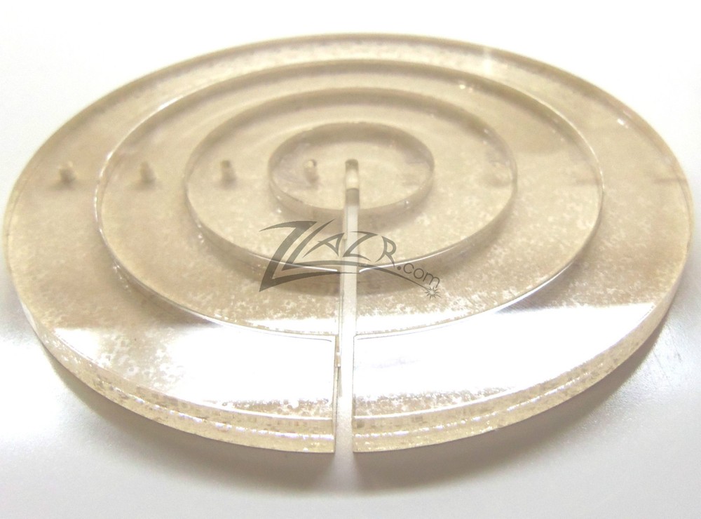 1,2,3 & 4" THICK SLOTTED Acrylic Circle Template Plastic Nested LongArm Quilting