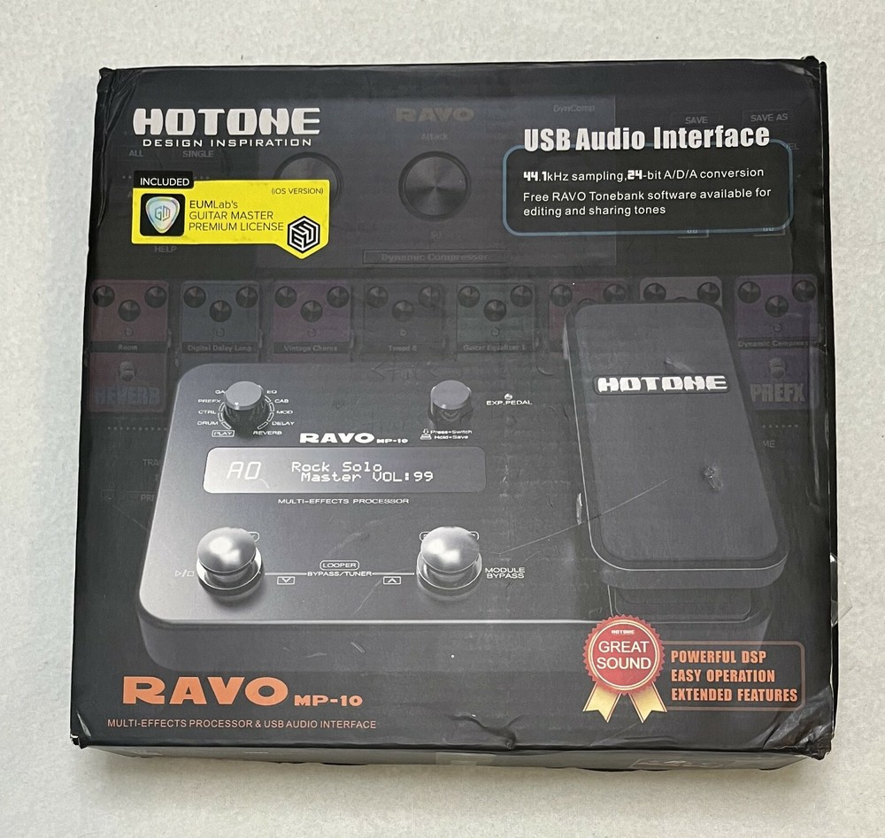 RAVO MP10 Hotone - Multi-effects processor & USB Interface w/Manual Open Box