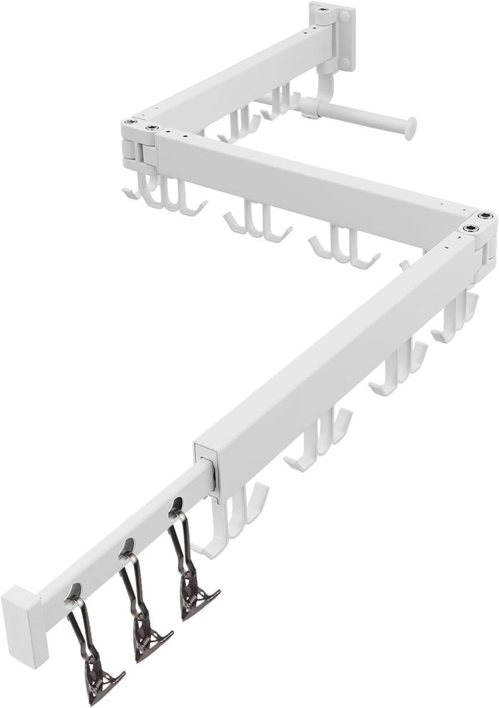 Tri-Fold Wall Mounted Drying Rack - Efficient & Stylish Laundry Solution