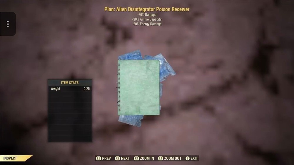 (Xbox) Alien Disintegrator Poison Receiver Plan