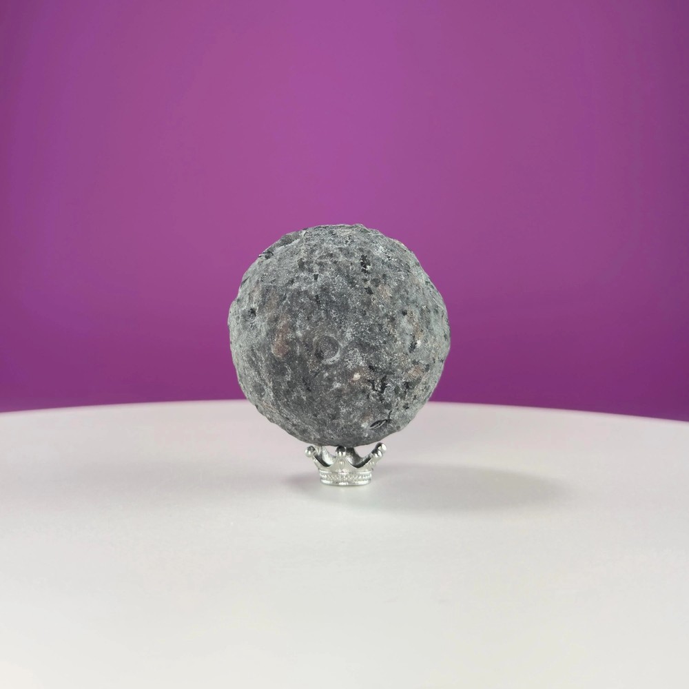 Yooperlite Moon Sphere (Includes Silver Stand), UV Reactive