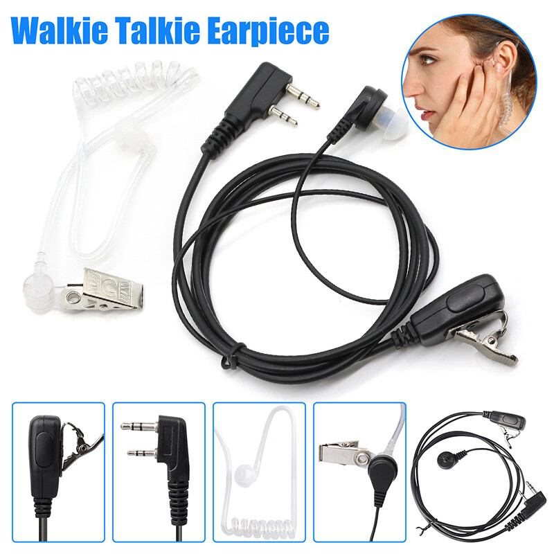 5Pcs Earpiece with Mic Headset 2Pin For Kenwood Baofeng Retevis Two Way Radio