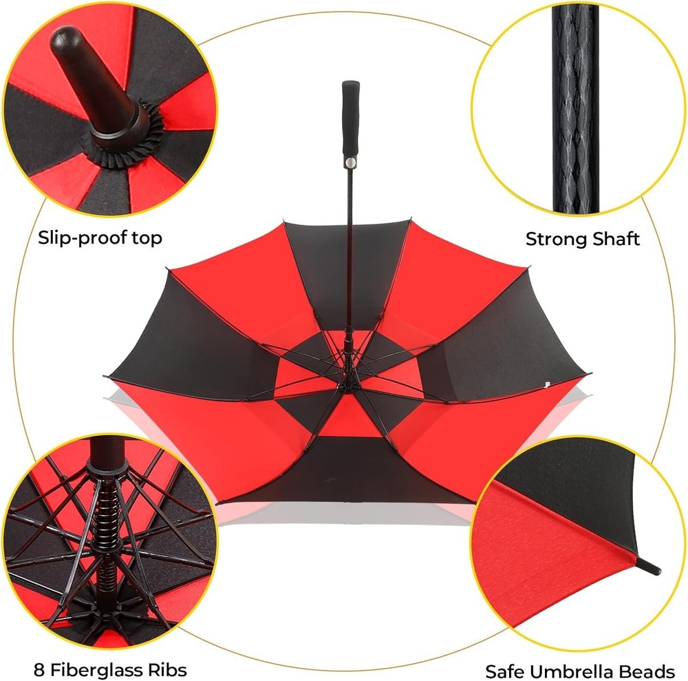 Automatic Open Golf Umbrella 54/62/68/72 Inch, Extra Large Windproof Vented D...