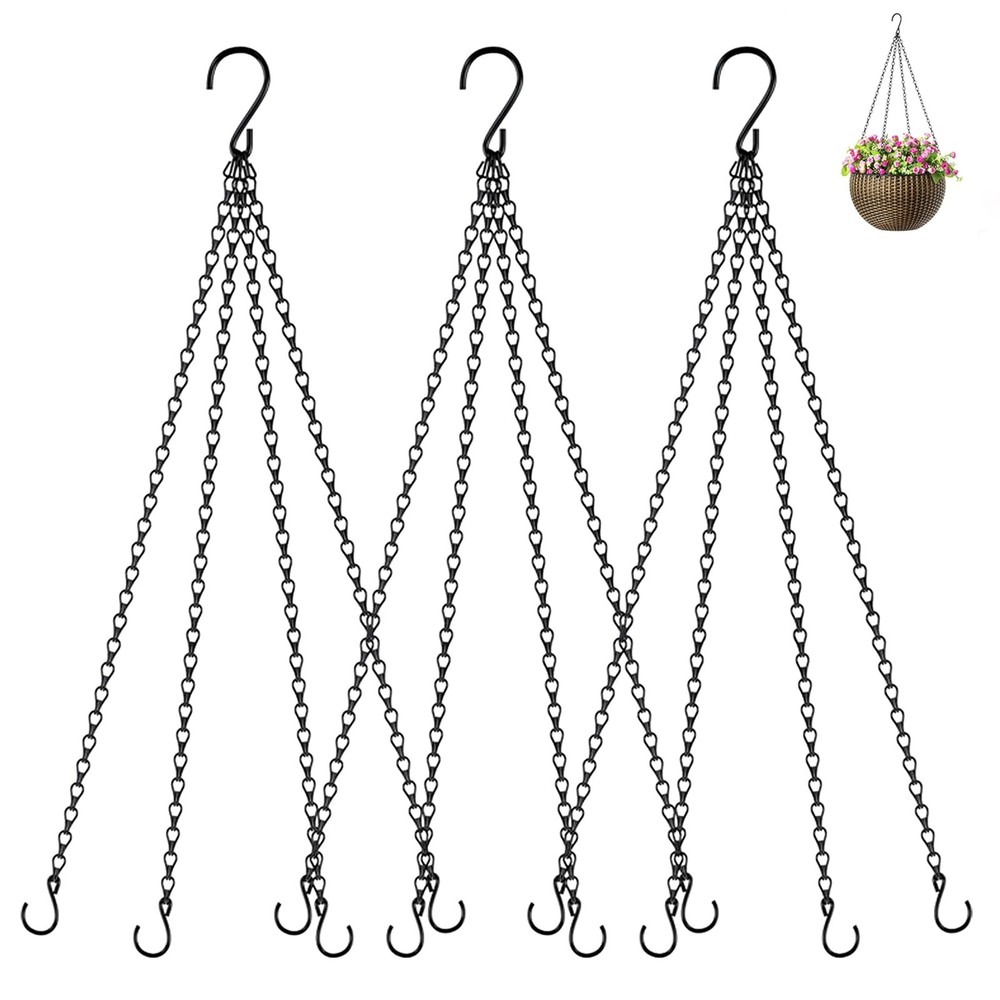Geehouz 3 Pack 23 Inch Plant Hanger Chains with Hooks - Replacement Hanging B...