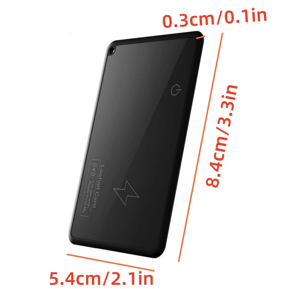 Black Wireless Charging Smart Card Tracker ABS Wallet Tracker Tracking Device
