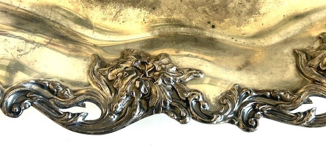 Apollo Silver Co Quadruple Plate 725 Baroque serving Tray Bread Dish Plate Oval