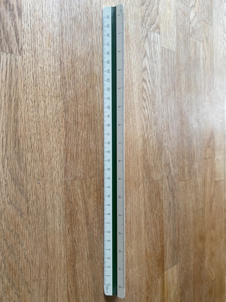 Faber Castell 883-G Vintage Triangular Ruler.Architect/Engineer/Draughtsman used